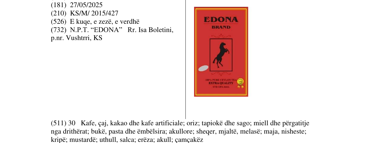 Zëri i markës EDONA BRAND në buletin