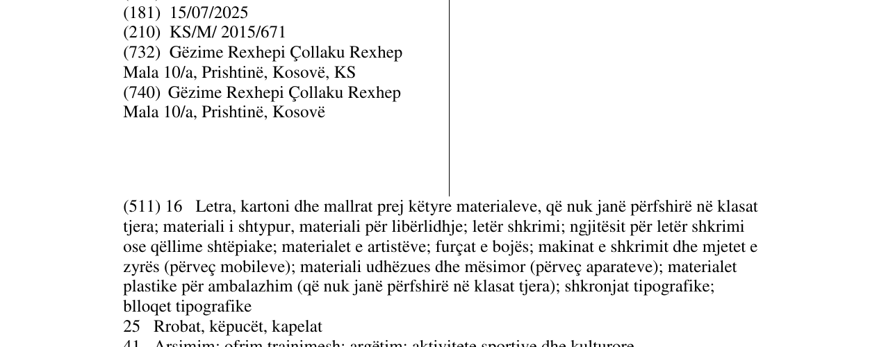 Zëri i markës bardha në buletin