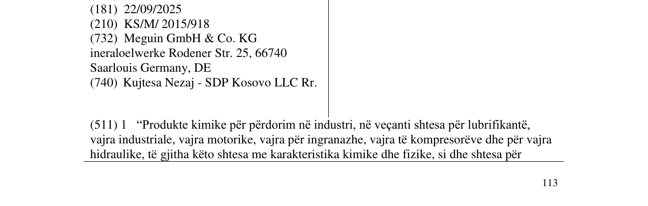 Zëri i markës MEGUIN në buletin