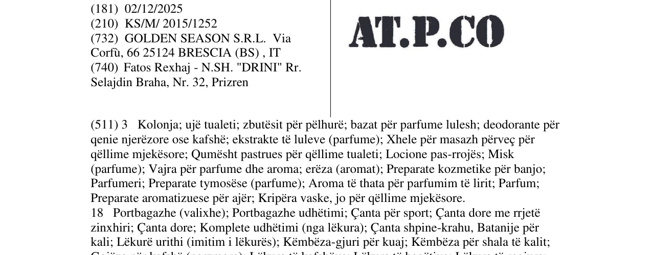 Zëri i markës AT.P.CO në buletin