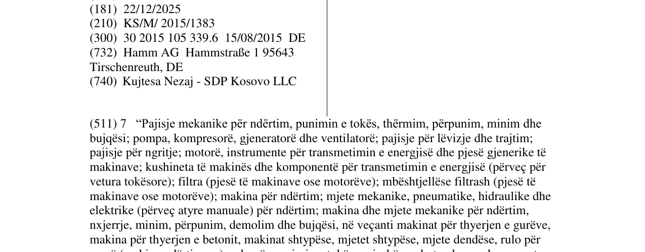 Zëri i markës HAMM në buletin