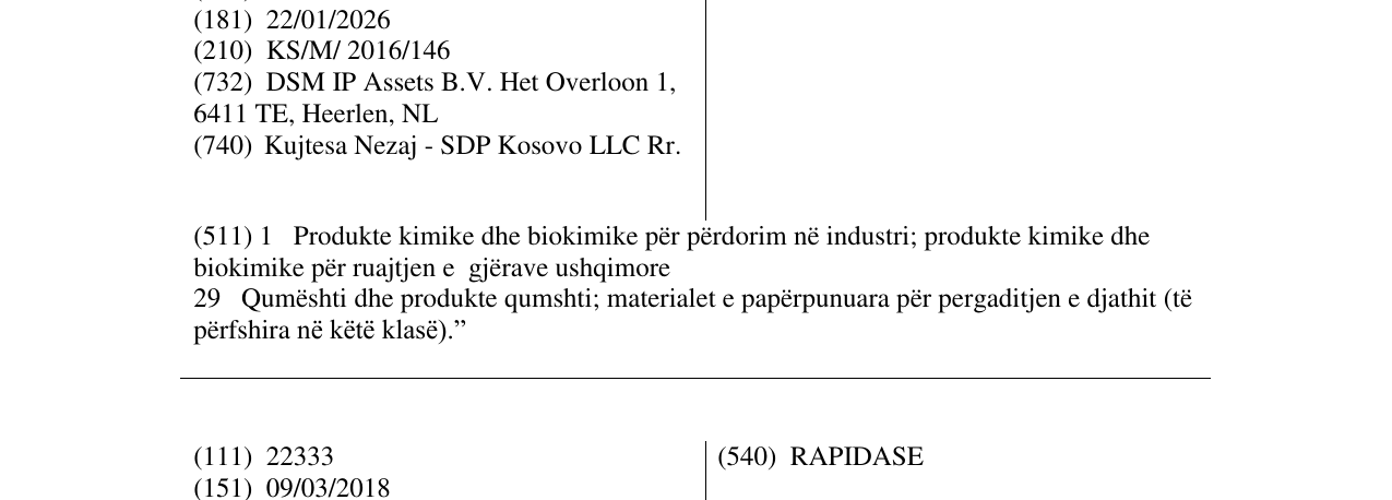 Zëri i markës TOLERASE në buletin