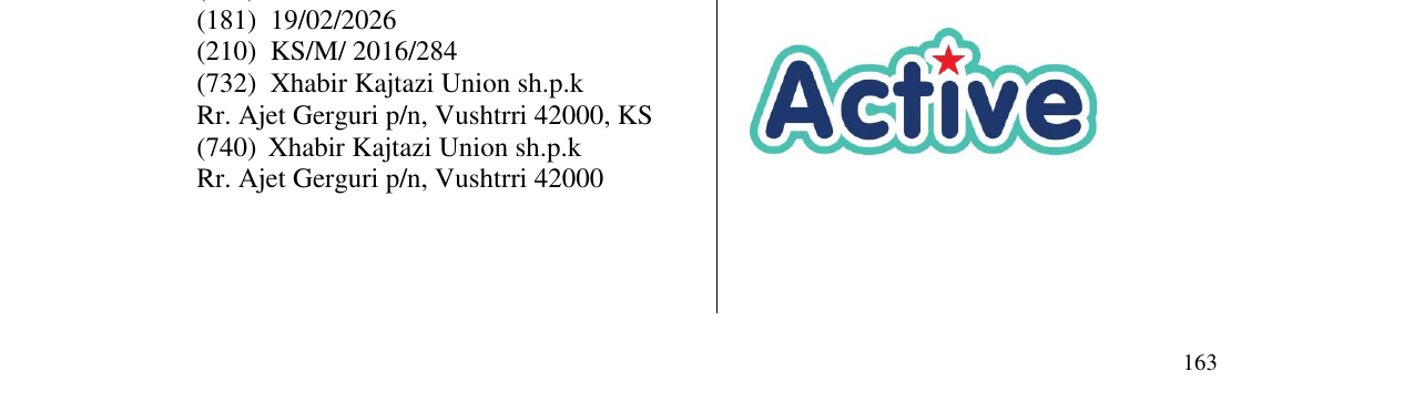 Zëri i markës Active në buletin