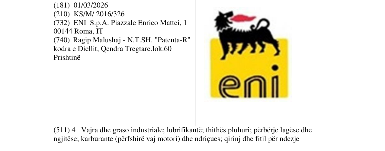 Zëri i markës eni në buletin