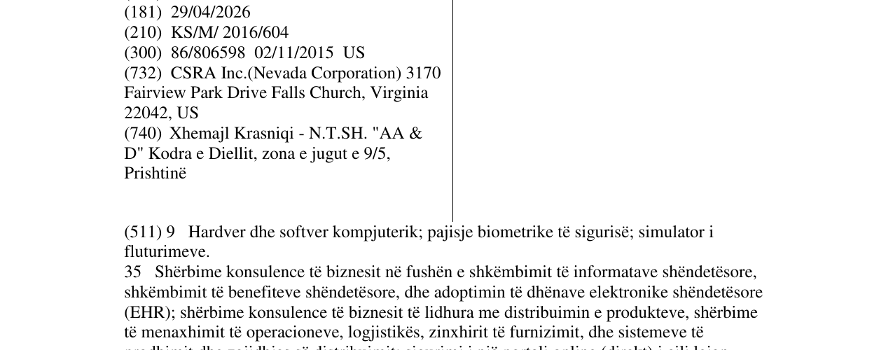 Zëri i markës CSRA në buletin