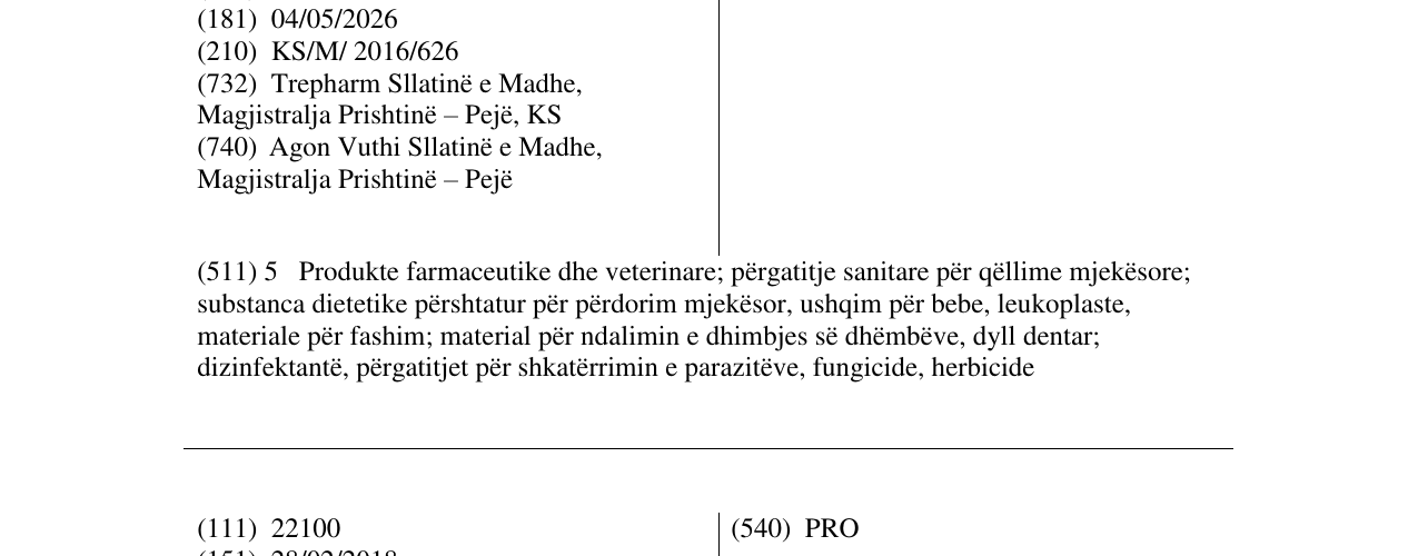 Zëri i markës DICLOFEN në buletin