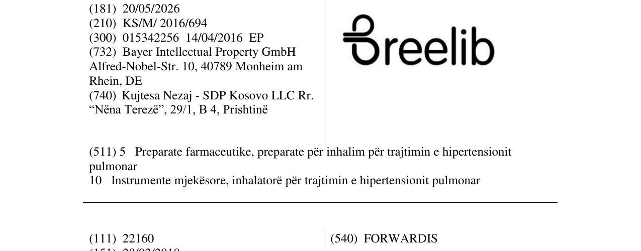 Zëri i markës Breelib në buletin