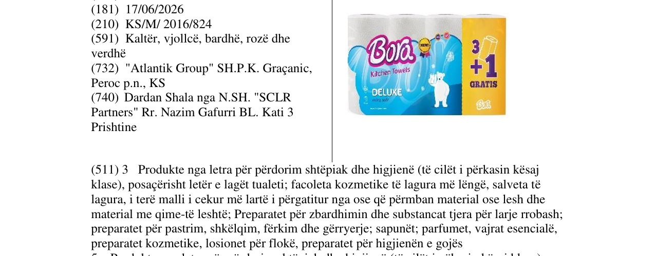 Zëri i markës Bora Kitchen Towels DELUXE në buletin