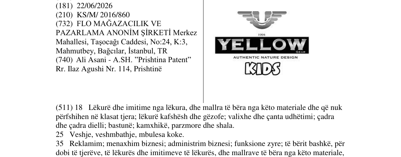 Zëri i markës YELLOE GEAR në buletin