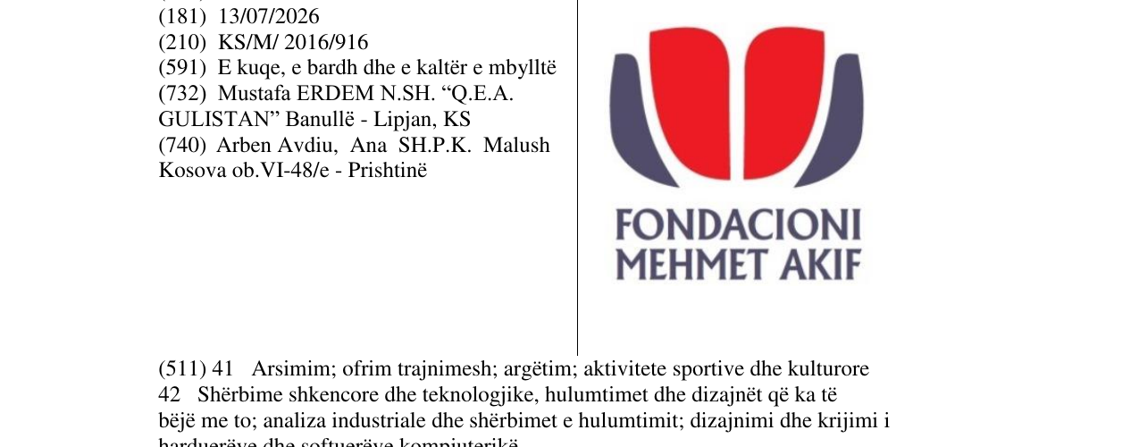 Zëri i markës FONDACIONI MEHMET AKIF në buletin