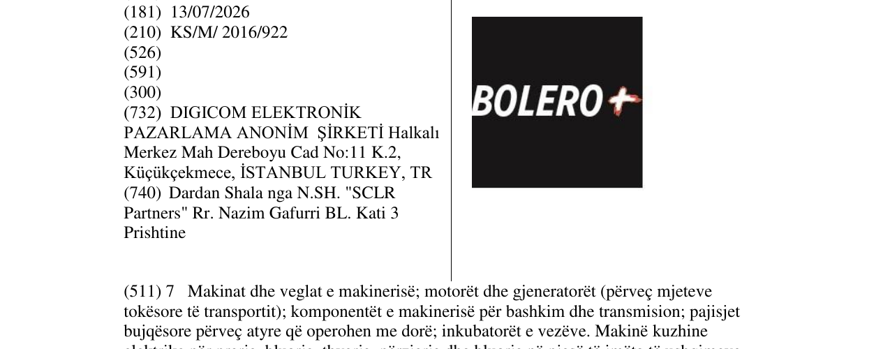 Zëri i markës BOLERO+ në buletin