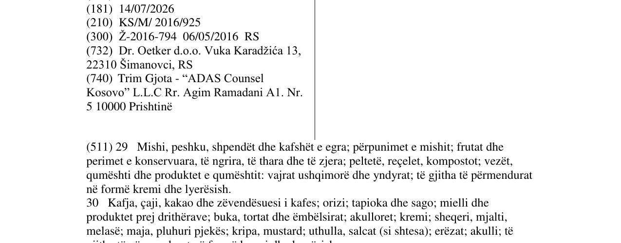 Zëri i markës KREMKO në buletin