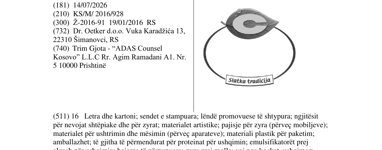 Zëri i markës C & Slatka tradicija në buletin