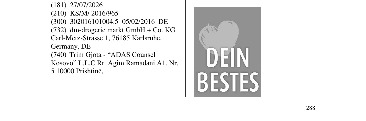 Zëri i markës DEIN BESTES në buletin