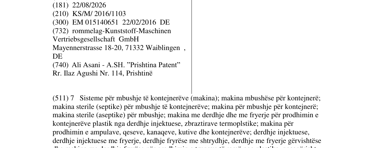 Zëri i markës ROMMELAG në buletin