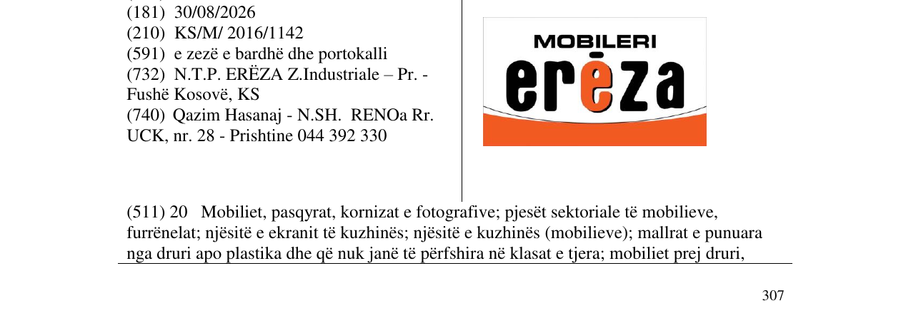Zëri i markës MOBILERI erëza në buletin