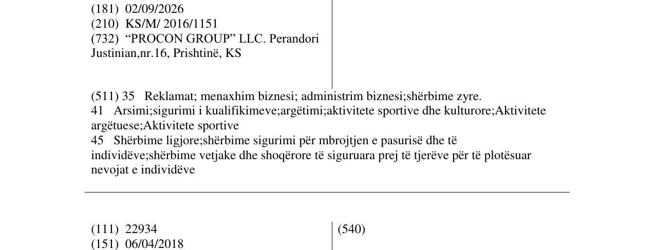 Zëri i markës PROCON në buletin