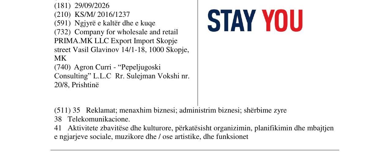 Zëri i markës STAY YOU në buletin