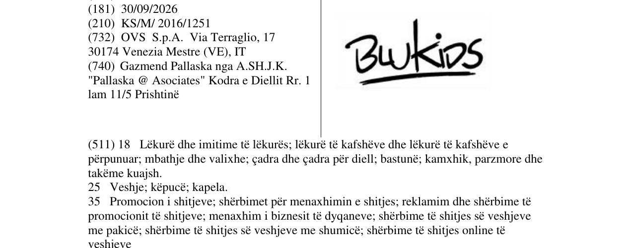 Zëri i markës Blukids në buletin