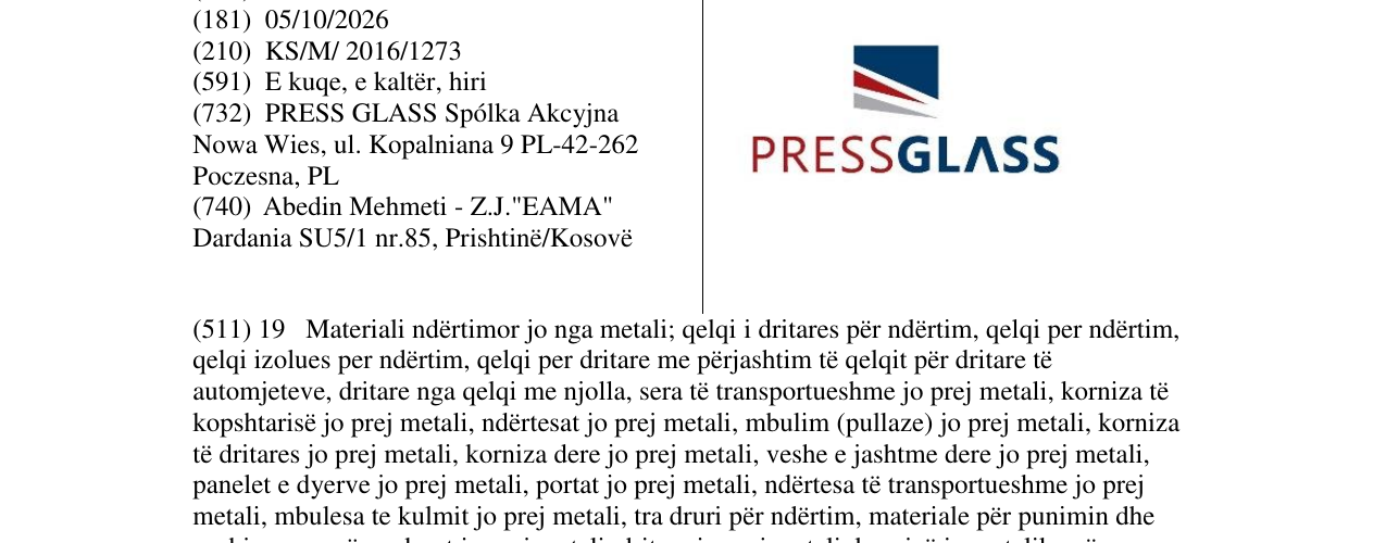 Zëri i markës PRESSGLɅSS në buletin