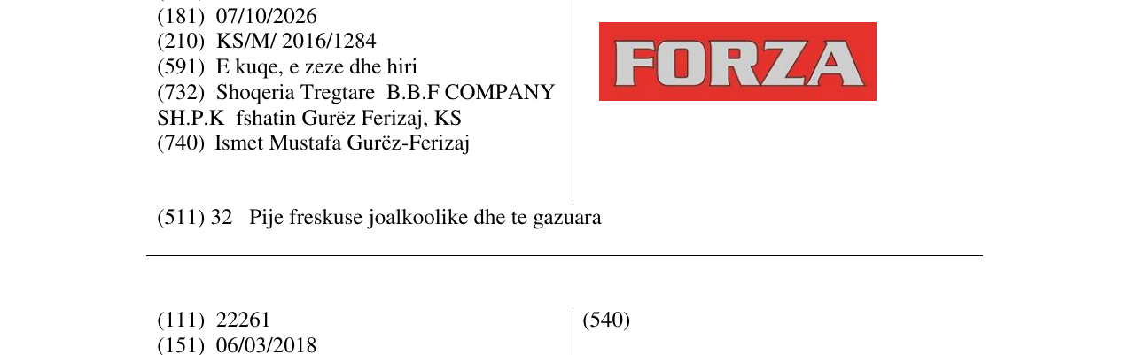Zëri i markës FORZA në buletin