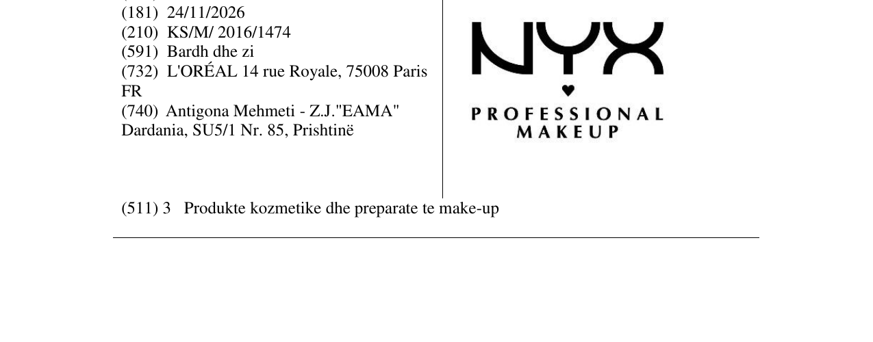 Zëri i markës PROFESSIONAL MAKEUP në buletin