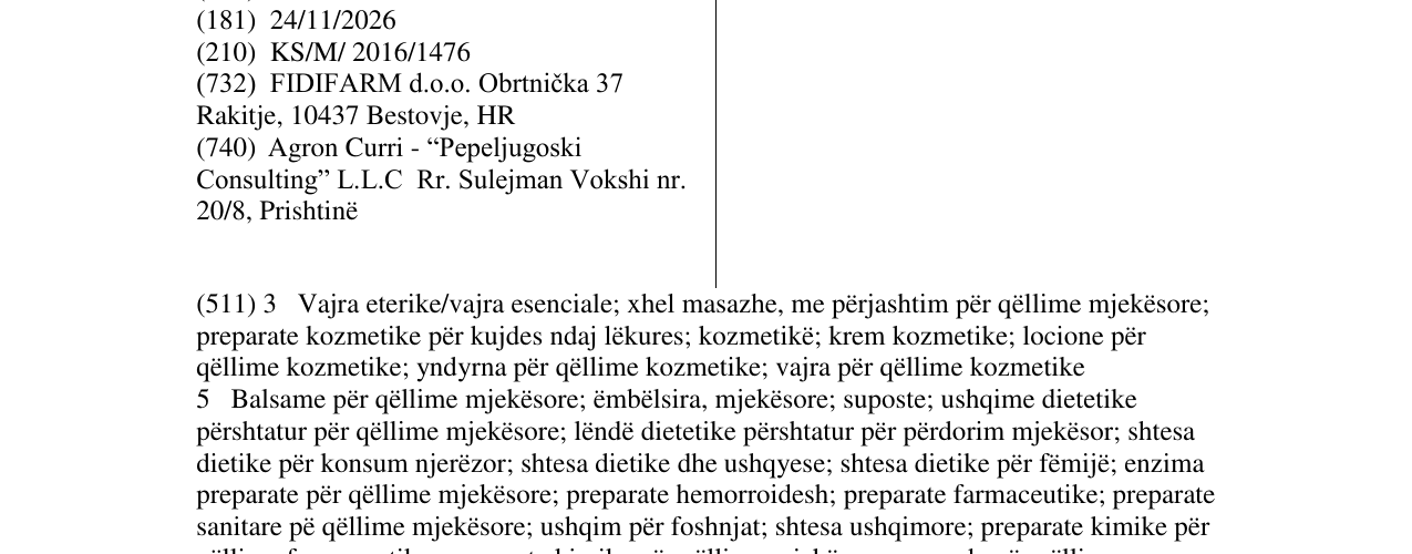 Zëri i markës DIETPHARM në buletin