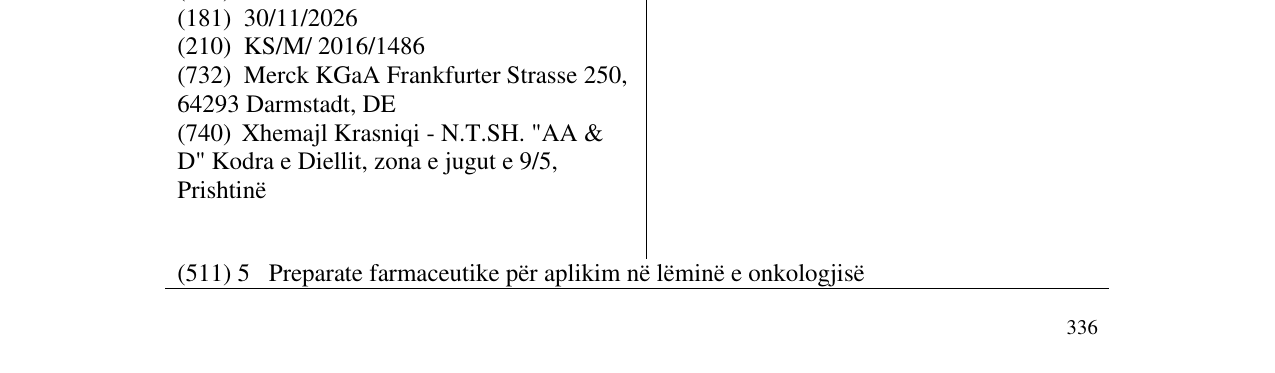 Zëri i markës PEDLUMI në buletin