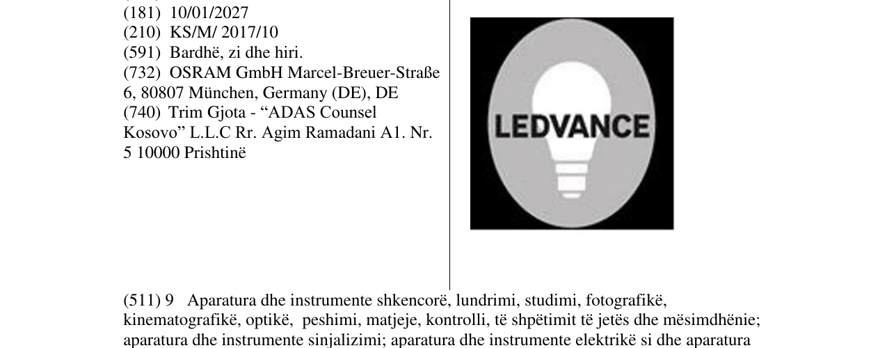 Zëri i markës LEDVANCE në buletin