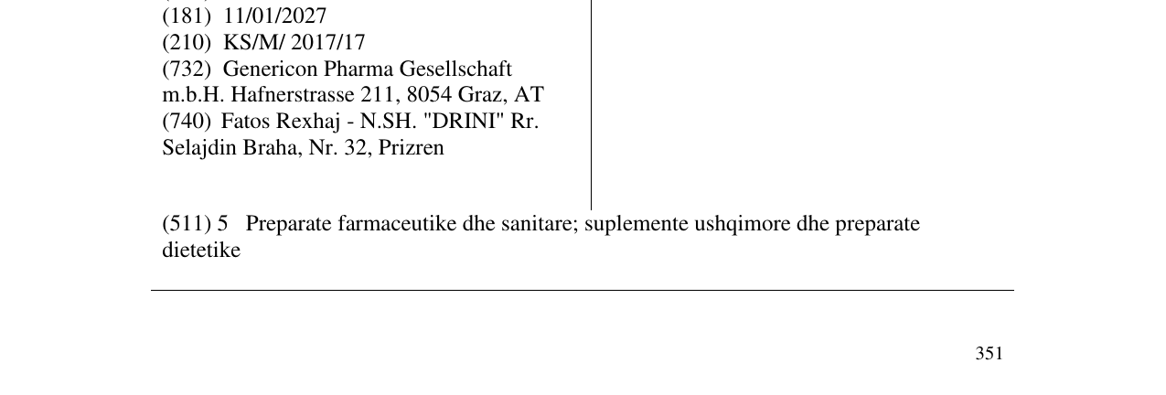 Zëri i markës SPIRONOCOMP në buletin