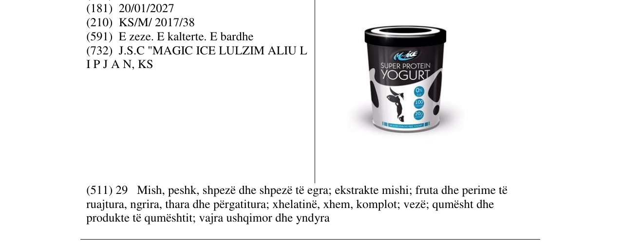 Zëri i markës SUPER PROTEIN YOGURT në buletin