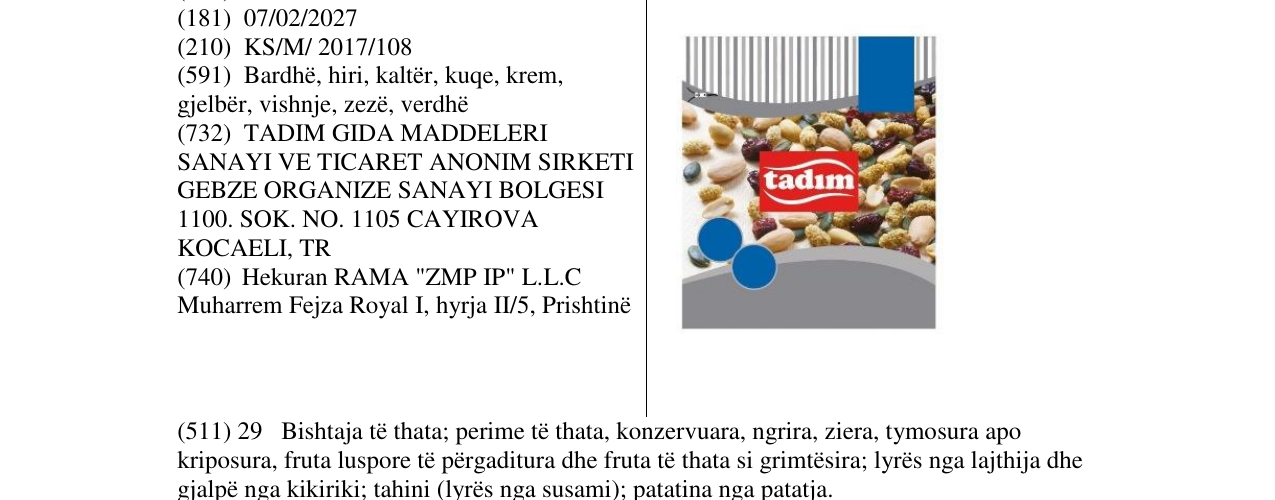 Zëri i markës tadim në buletin