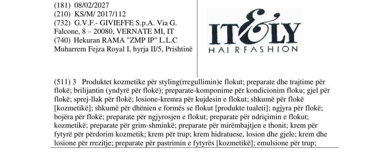 Zëri i markës ITA LY HAIR FASHION në buletin