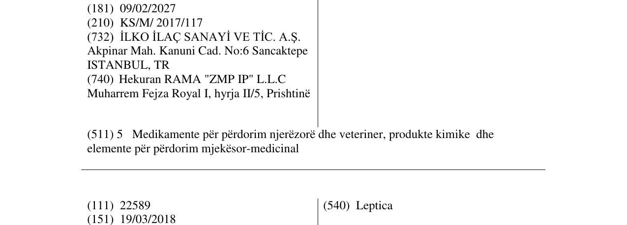 Zëri i markës Dezira në buletin