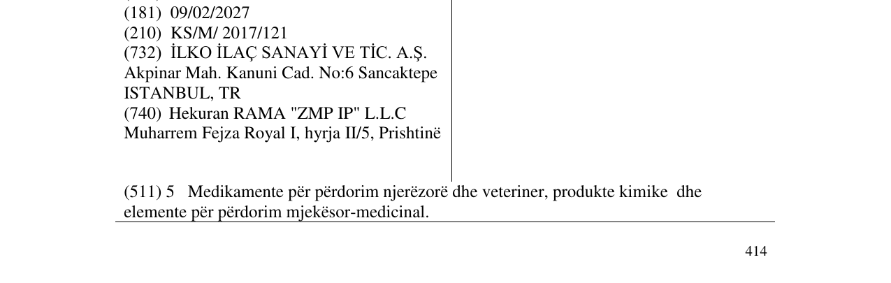 Zëri i markës Panocer në buletin