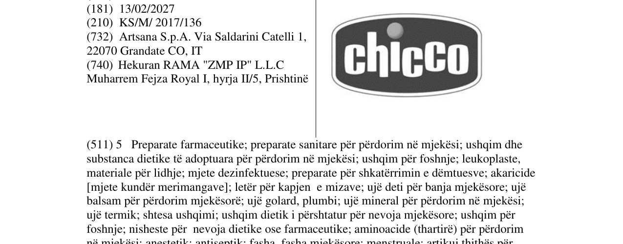 Zëri i markës CHICCO në buletin