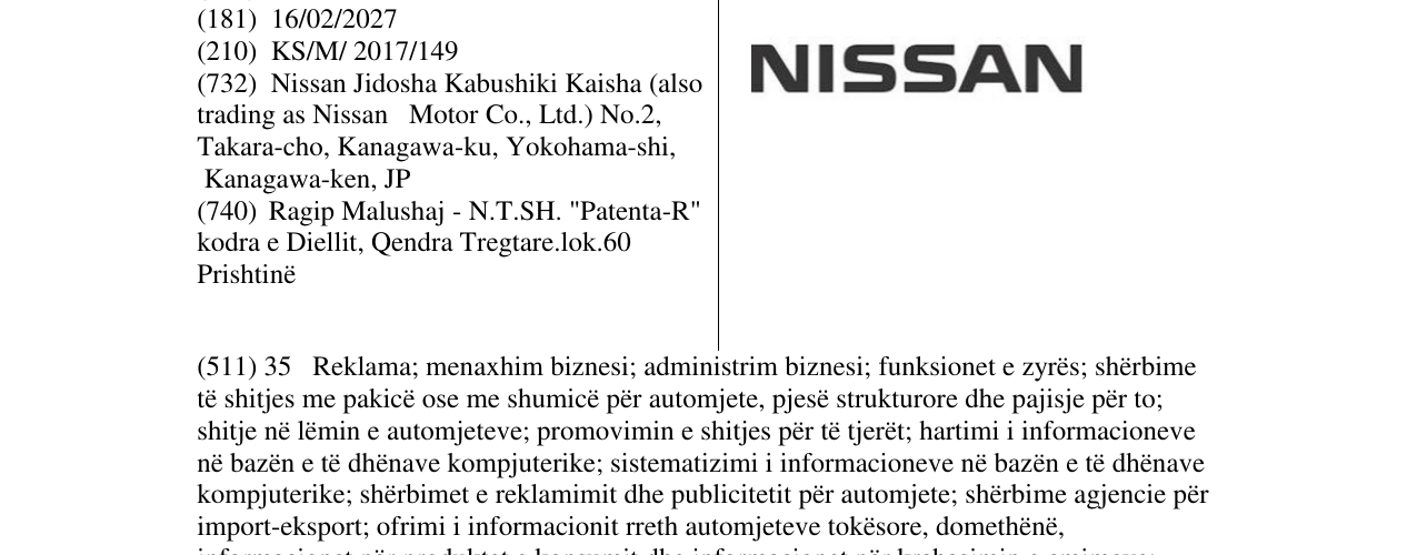 Zëri i markës NISSAN në buletin