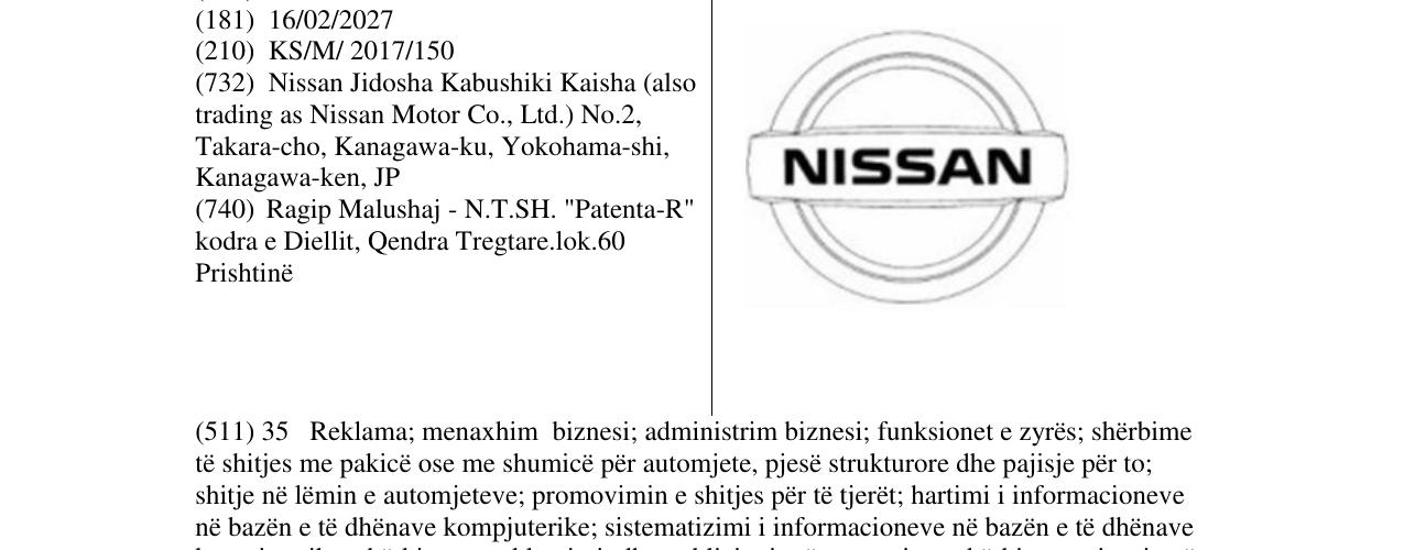 Zëri i markës NISSAN në buletin