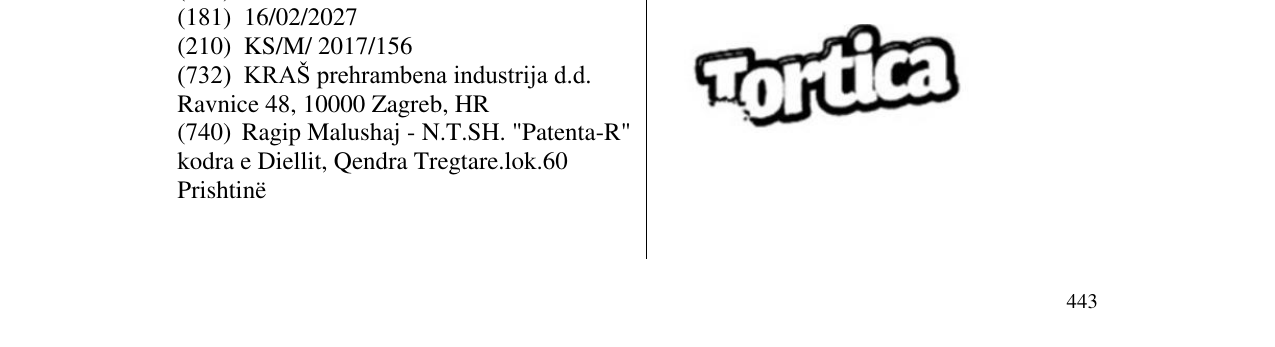 Zëri i markës Tortica në buletin