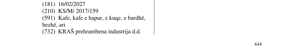 Zëri i markës CHOCO Napolitanke KRAS në buletin