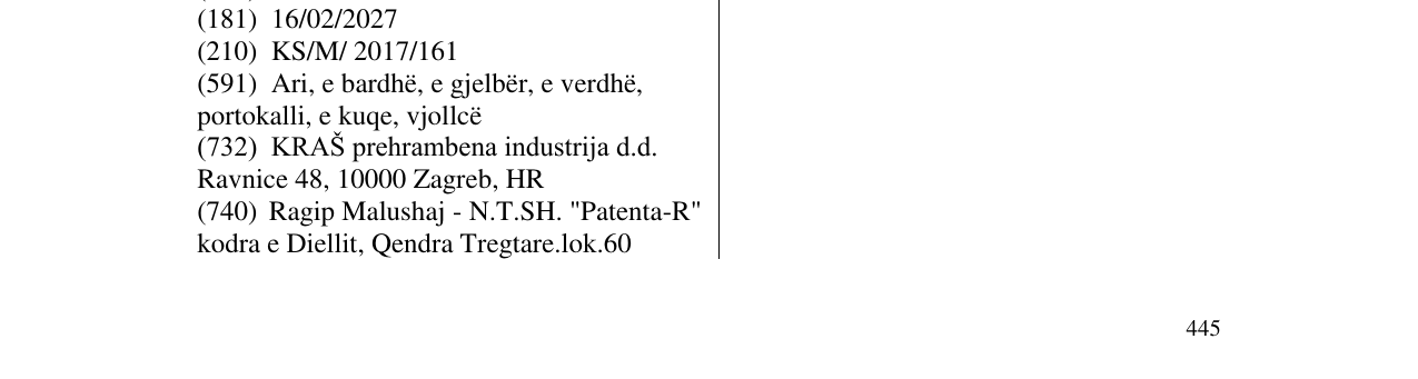 Zëri i markës ZELE BOMBONI në buletin