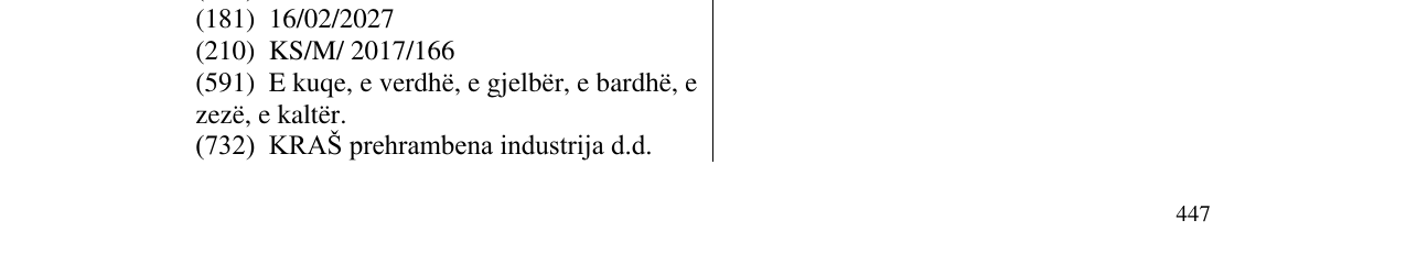 Zëri i markës 505 S CRTOM në buletin