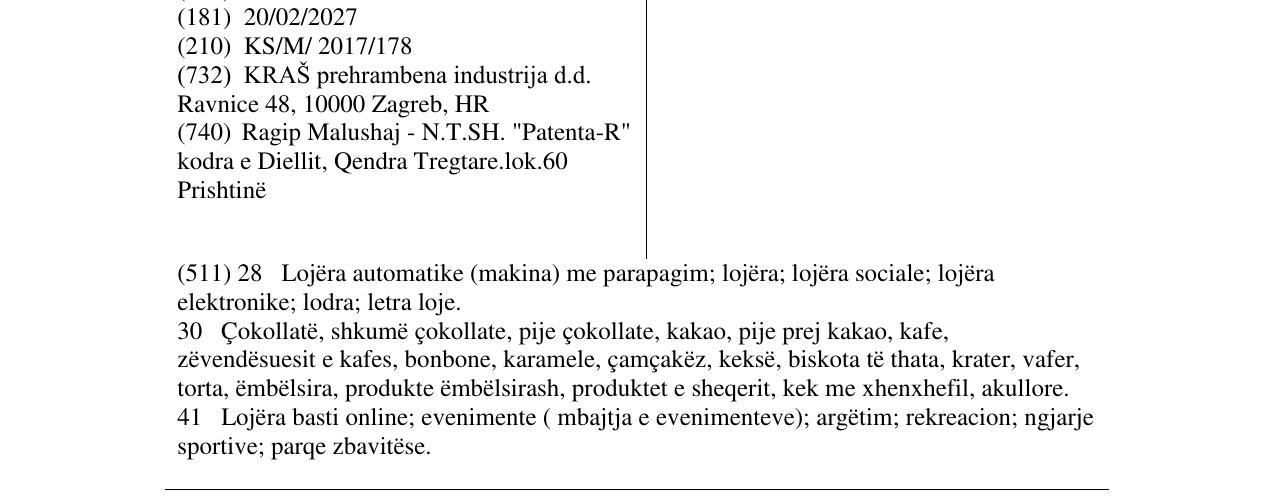 Zëri i markës KOCKICA SREĆE në buletin