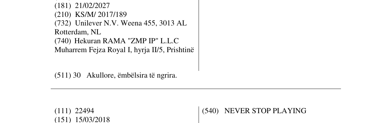 Zëri i markës TAKE PLEASURE SERIOUSLY në buletin