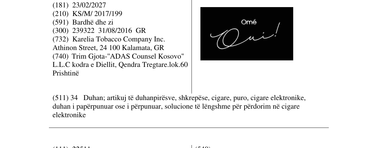 Zëri i markës Ome në buletin
