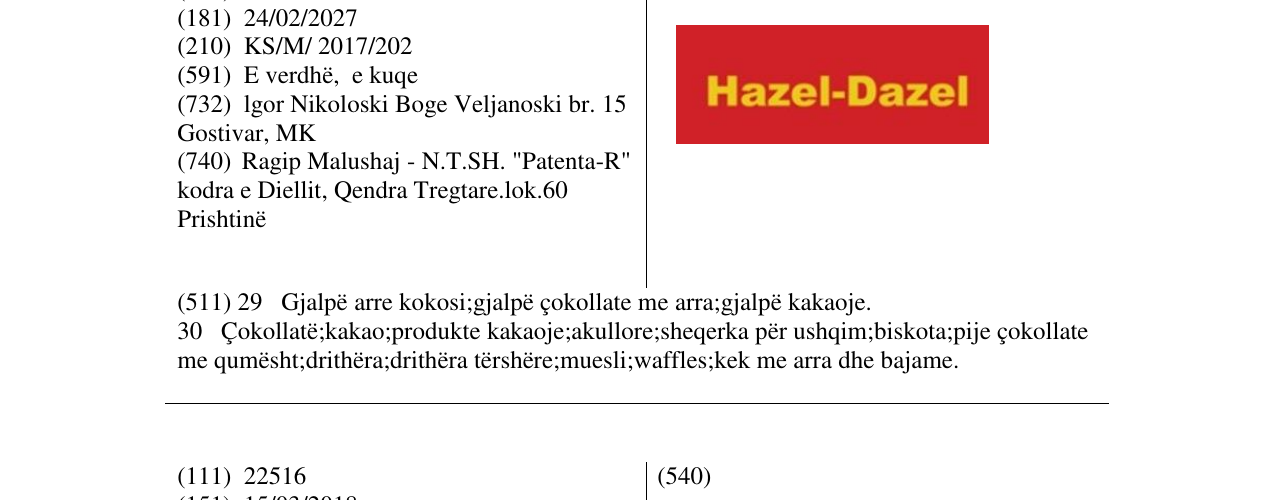 Zëri i markës Hazel - Dazel në buletin