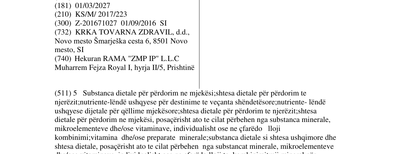 Zëri i markës MAGNESOL në buletin