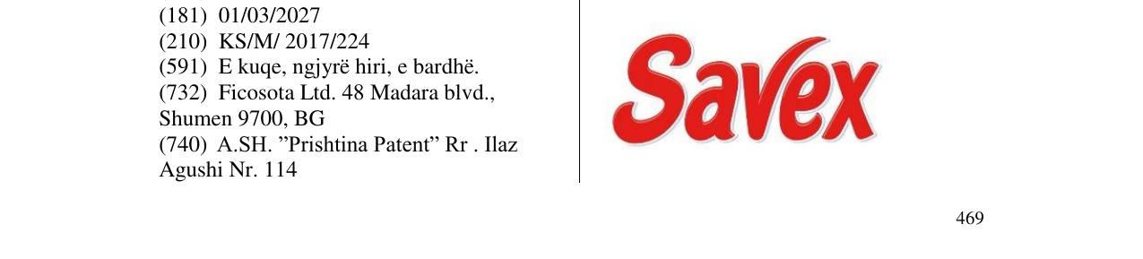 Zëri i markës Savex në buletin