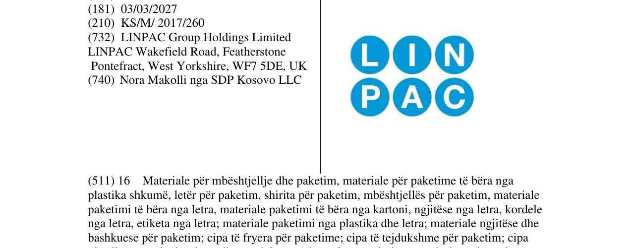 Zëri i markës LIN PAC në buletin