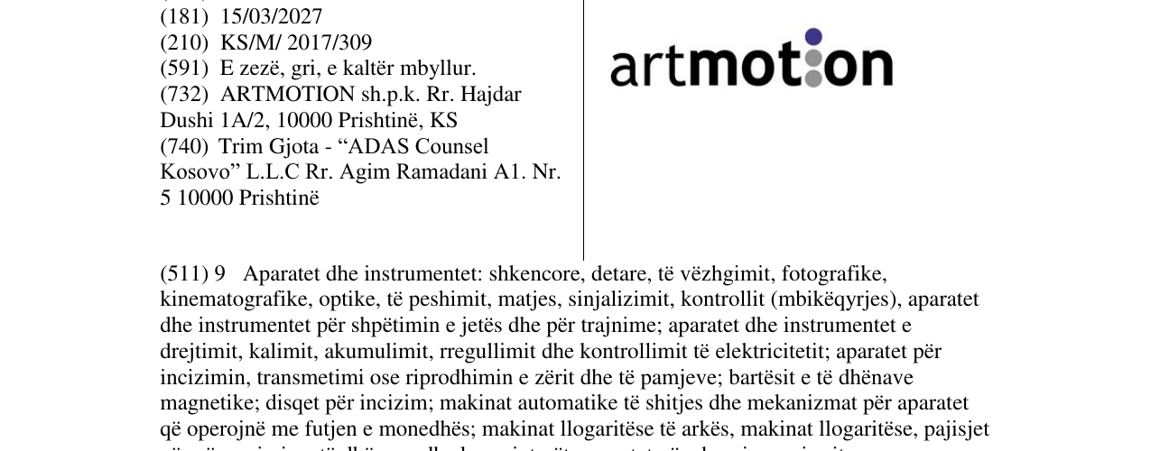 Zëri i markës artmotion në buletin